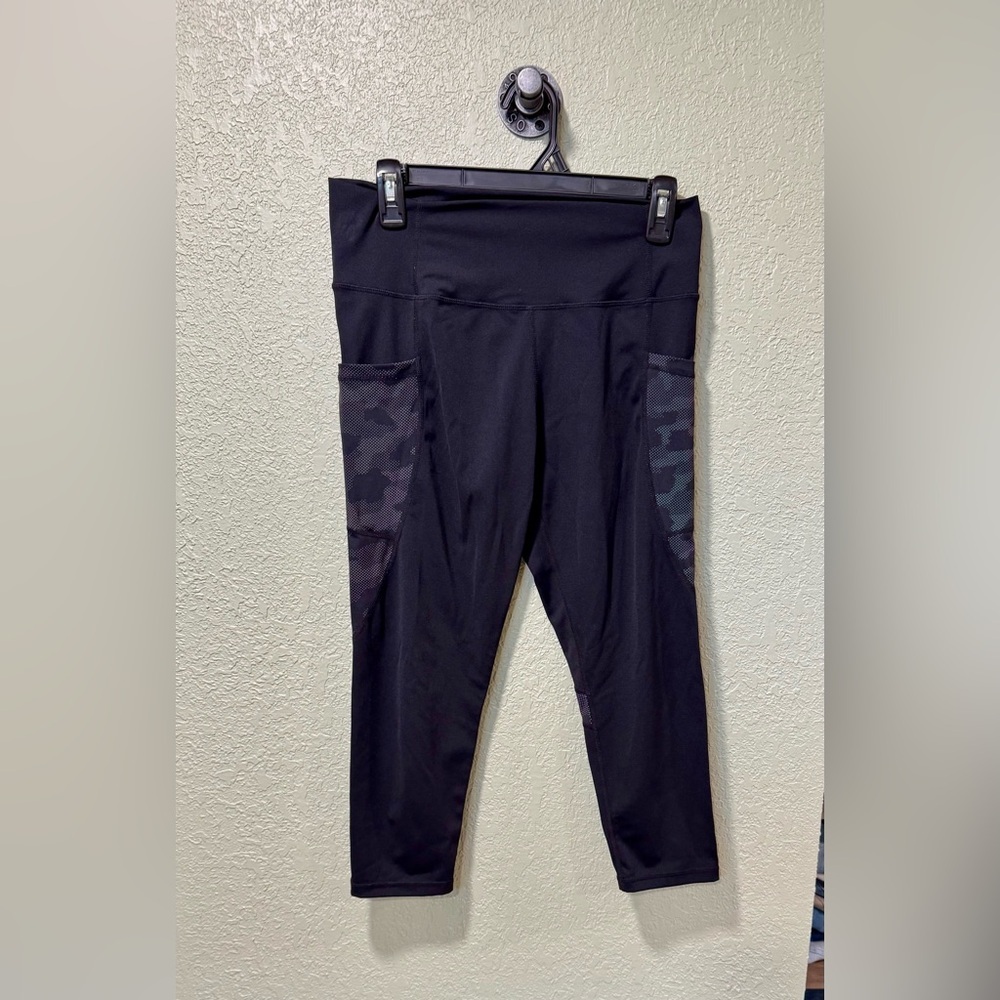 ZYIA Black Leggings with Camo Detail